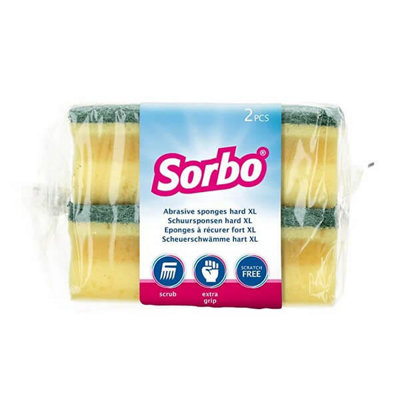 Sorbo Pack Of 2 Xl Hard Scouring Sponges from B&Q