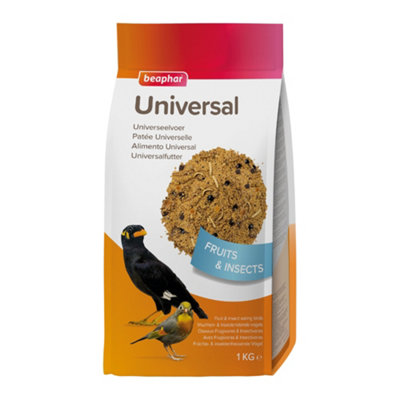 Beaphar Universal Bird Food 1Kg Complete Diet Insect Fruit Eating Birds Mynah from B&Q