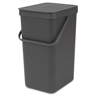B&Q -  Sort & Go Grey Plastic Bin16L