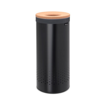 B&Q -  Black Steel Laundry Bin35L