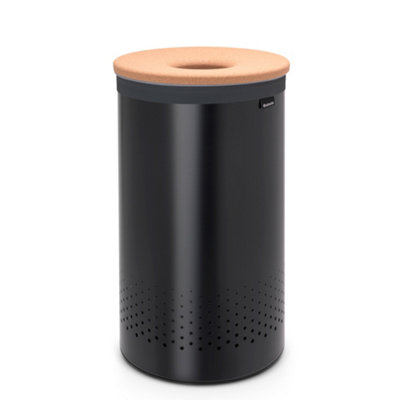 B&Q -  Matt Black Steel Large Laundry Bin60L