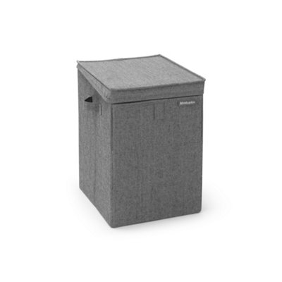 B&Q -  Pepper Black Fabric Medium Laundry Box35L