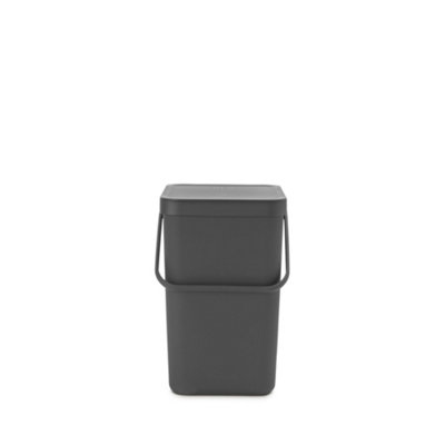 Brabantia Sort & Go Waste Bin 25L (Grey), Space-Efficient Plastic Recycle Container with Handle, Removable and Stay-Open Lid, Easy to Clean Kitchen Bin without Nooks and Rims - Image 5