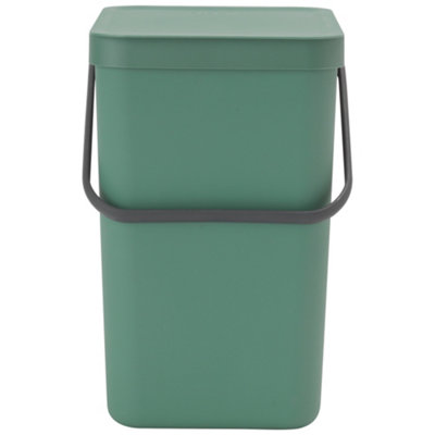 B&Q -  Sort & Go Hinged Standard Fir Green Plastic Recycling Bin25L Freestanding
