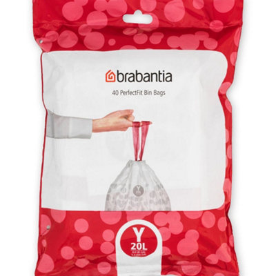 Brabantia Perfectfit Heavy Duty Bin LinersSize Y20LPack Of 40 from B&Q