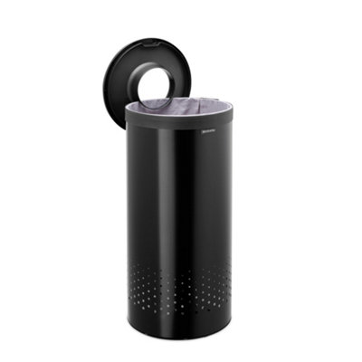 Brabantia Unisex Matt Black Laundry Bin 35L Plastic Lid - Image 4