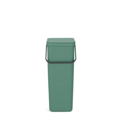 B&Q -  Sort & Go Hinged Tall Fir Green Plastic Recycling Bin40L Freestanding