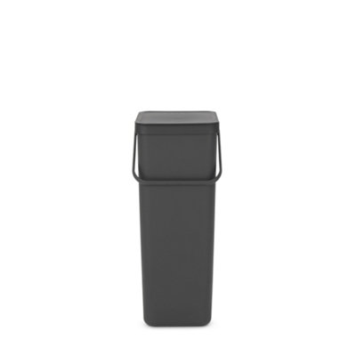 Brabantia Sort & Go Recycle Bin 40L (Grey), Space-Efficient Plastic Recycle Container with Handle, Removable and Stay-Open Lid, Easy to Clean Kitchen Bin without Nooks and Rims - Image 5