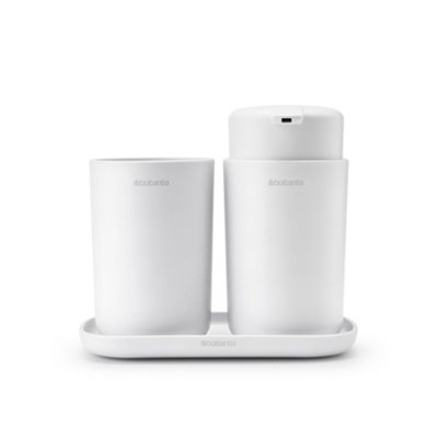 Brabantia Renew White Polypropylene (Pp) Bathroom Accessory SetSet Of 3 from B&Q