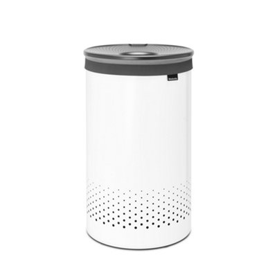 Brabantia White Steel Laundry Bin, 60L Large