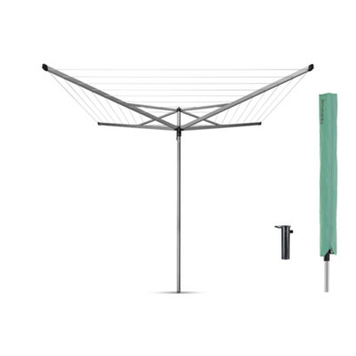 Brabantia Metallic Anodised Aluminium & Steel 4 Arm Rotary Airer, 40M Grey