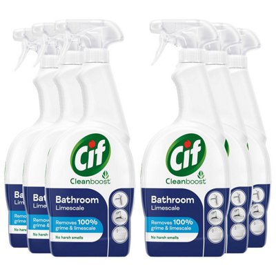 Cif 6X700ml Cleanboost Bathroom Spray Removes Limescale W/ 100% Streakfree Shine