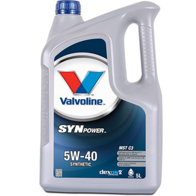 Valvoline Synpower Engine Oil Mst C3 5W40 Fully Synthetic Additives 5 Litre from B&Q