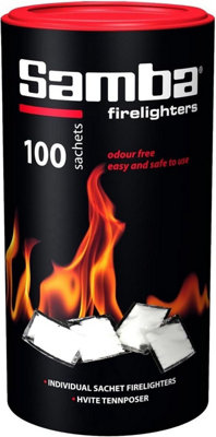 Fire Lighters 100 Samba Firelighter Sachets Odour Free Instant Light Bbq Burner from B&Q