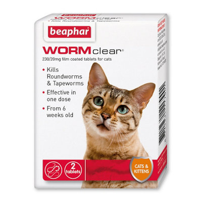 Beaphar Wormclear Cat 2 Tablets - Pack Of 6