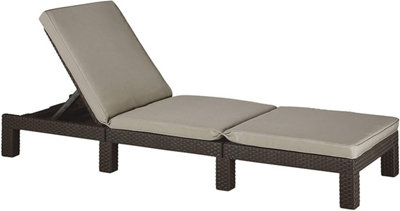 Keter Daytona Sunlounger Brown With Taupe Cushions from B&Q