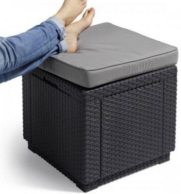 Keter Cube Cushion Seat Box Graphite