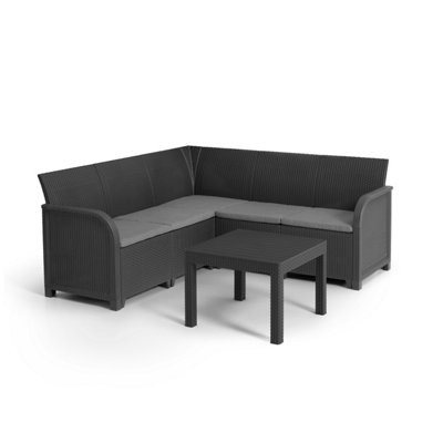 Keter Rosalie 5 Seater Corner SetGrey from B&Q