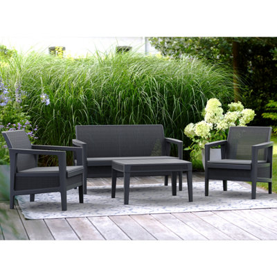 Keter Atlas Graphite 4 Seater Coffee Set from B&Q