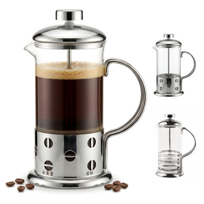 B&Q -  French Press Cafetiere 350Ml/3 Cup Stainless Steel Glass Percolator Tea Maker