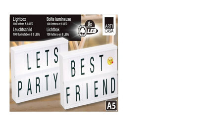 A5 Led Lightbox Letter Board With Letters Numbers And Symbols Light Up Message Sign For Home Party Events from B&Q