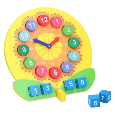 Taylor & Brown Wooden Teaching Clock Educational Toy For Kids With Moveable HandsNumber Learning & Early Creativity from B&Q
