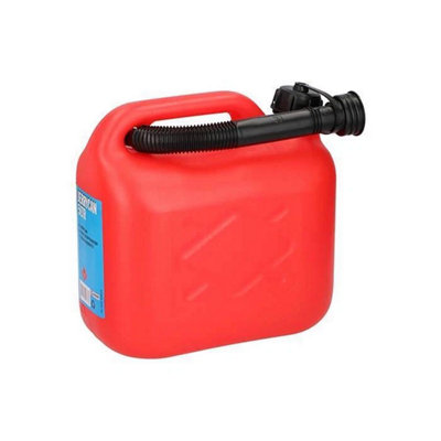5L Fuel Jerry Can Petrol Diesel Car Spout Nozzle Lawnmower Motorbike Red from B&Q