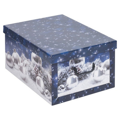 Urbn-Living BlueLarge 45L Christmas Xmas Storage Box With Lids from B&Q