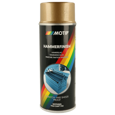 Motip Hammerfinish Gold 400Ml Fast Drying Paint from B&Q