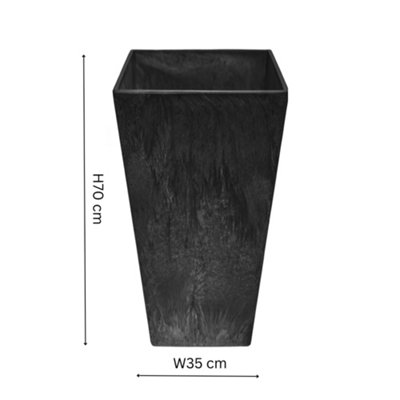 Ivyline Recycled Outdoor Vase Ella Black H70Cm D35Cm from B&Q