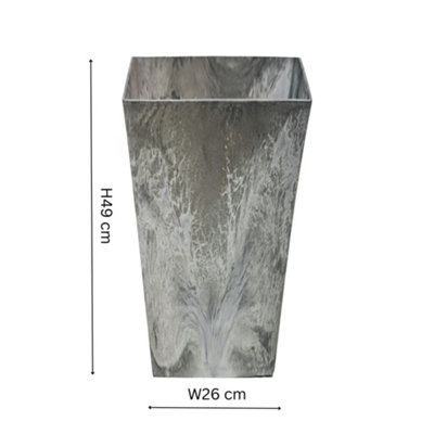 Ivyline Recycled Outdoor Vase Ella Grey H49 D26Cm from B&Q