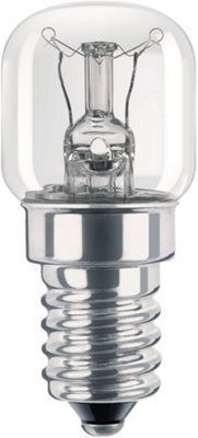 Philips Incandescent Appliance Light Bulb 15W E14 230-240V T22 Clear from B&Q