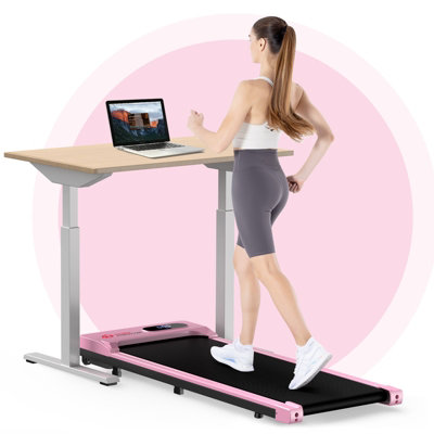 Onemill Motorized Treadmill Speed 1-6Km/h,space Saving Treadmill For Home And Office-Pink from B&Q