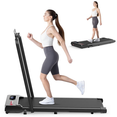 Onemill 2 In 1 Folding Treadmill 1-6Km/h For Home Office-Black from B&Q