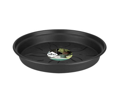 Elho Green/Black Basics Saucer For Plastic Plant Pot In Living 34Cm