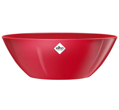Elho Brussels Diamond Oval 36Flower Pot For Indoor100% Recycled Plastic35.5 X H 13.0 CmLovely Red from B&Q