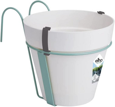 Elho Loft Urban Balcony Potholder With 27Cm Plastic Plant Pot In White from B&Q