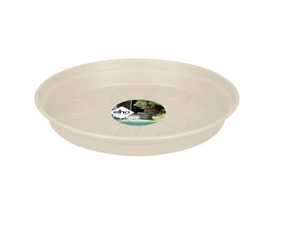 Elho Green/White Basics Saucer For Plastic Plant Pot In Cotton 22Cm