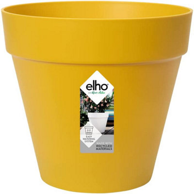 Elho Loft Urban Round 20Cm Plastic Plant Pot In Ochre from B&Q