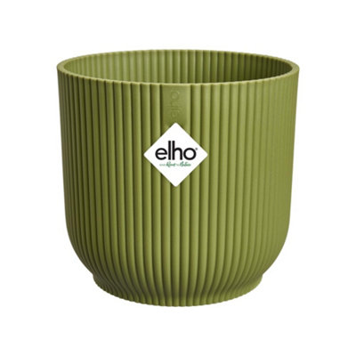Elho Vibes Fold Round 25Flower Pot From 100% Recycled PlasticIndoor Plant25.0 X H 23.0 CmGreen / Fern from B&Q