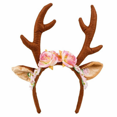  - Boland Flower Reindeer Fawn With Antlers Tiara Headband