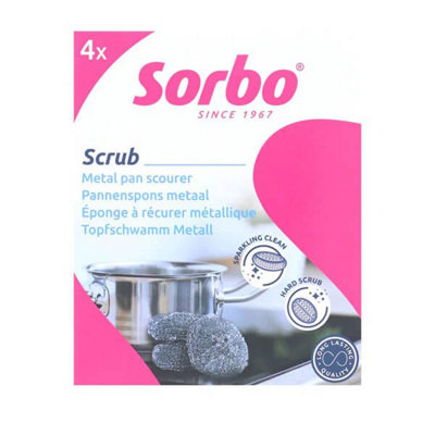 Sorbo Pack Of 4 Metal Pan Scourers from B&Q