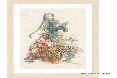 Lanarte Unisex Multicolor W/Pump Birds - Counted Cross Stitch Kit: Birds At The Water Pump - Image 5