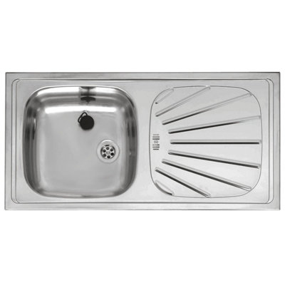Reginox Alpha10 Kitchen Sink 1.0 Single Bowl Inset Stainless Steel Basket Waste from B&Q