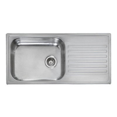 Reginox Minister Reversible Bowl Inset Stainless Steel Kitchen Sink With Drainer - 1000 X 500Mm Size 1