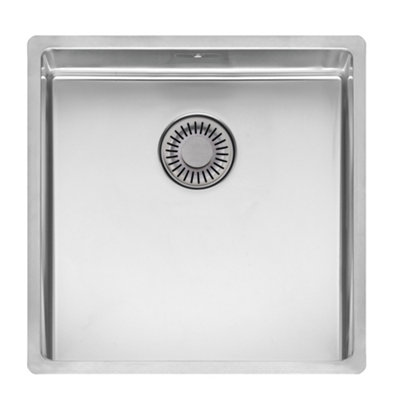 Reginox New York 40X40 Square Stainless Steel 1 Bowl Kitchen SinkUndermount & Inset from B&Q