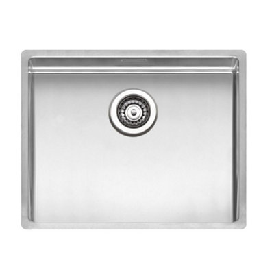 Reginox New York 50X40 L Single Bowl Stainless Steel Kitchen SinkFlexible Undermount & Inset Fit from B&Q