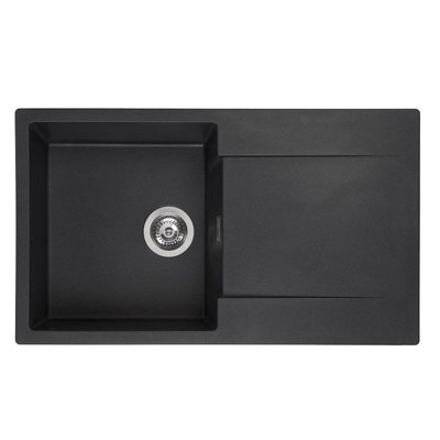 Reginox Amsterdam 10Bs 1.0 Bowl Granite Reversible Inset Kitchen Sink Black
