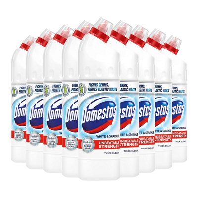 Domestos Thick Bleach & Sparkle Disinfectant Multi-Purpose Cleaner,9X750ml White
