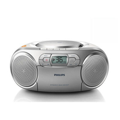 Philips Az127 Portable Stereo Cd Radio Fm Cassette Player - Silver - Image 5
